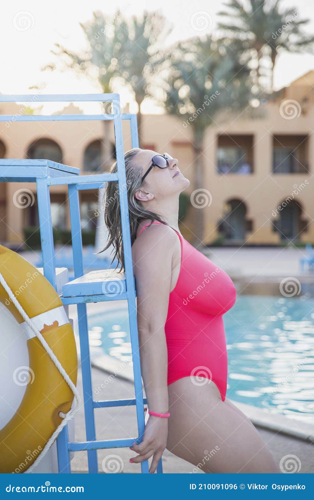 big tits by pool