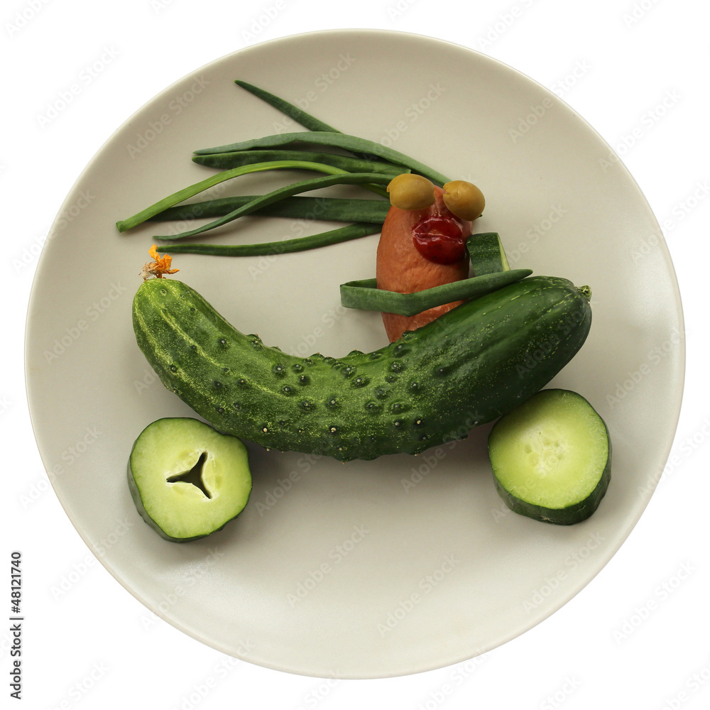 riding a cucumber