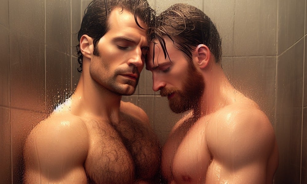 straight men shower together