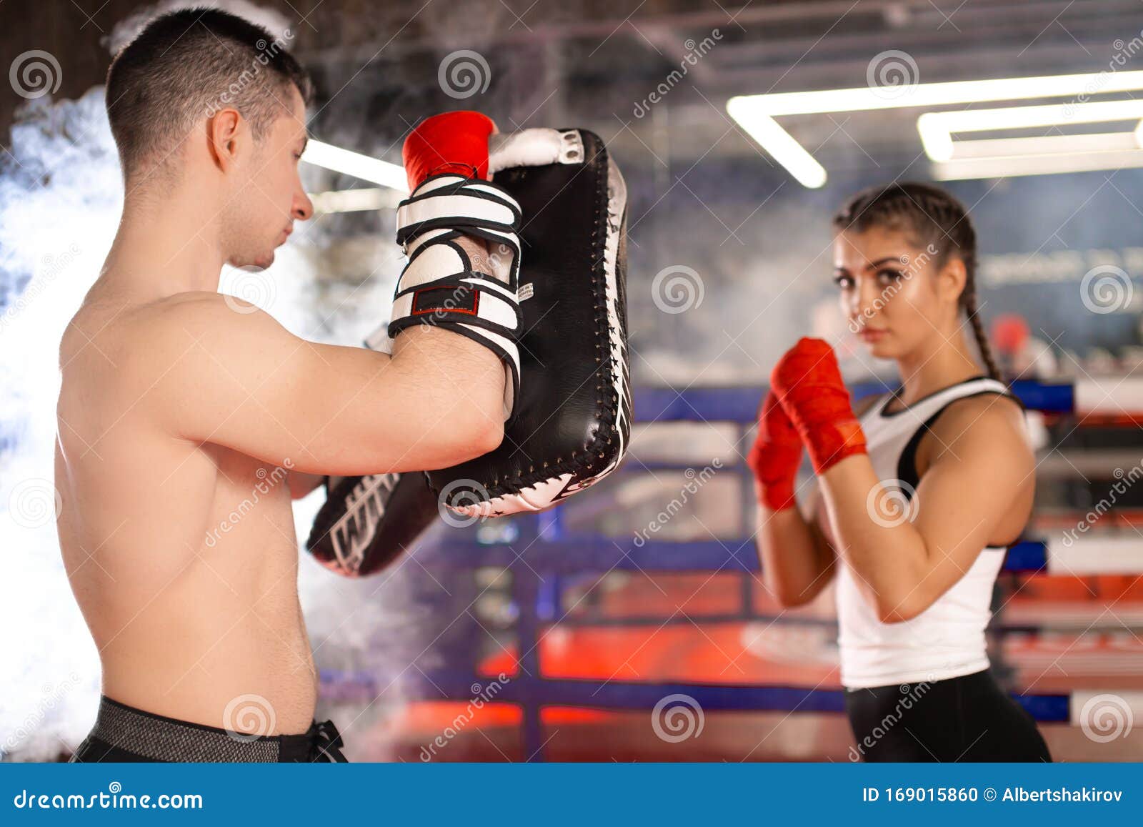 Women Naked Boxing sheer blouse