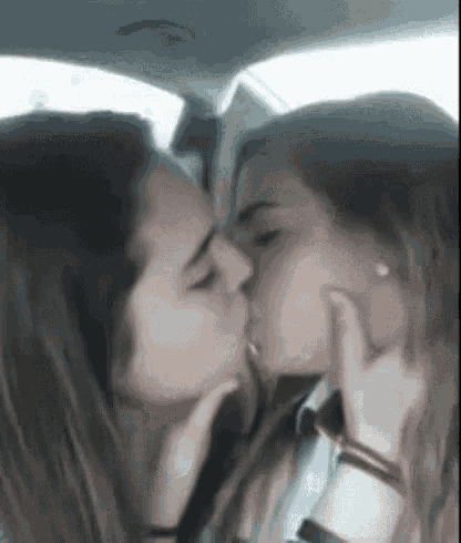 hot lesbian tongue kiss