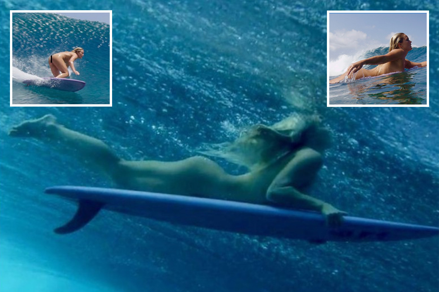 naked chicks surfing