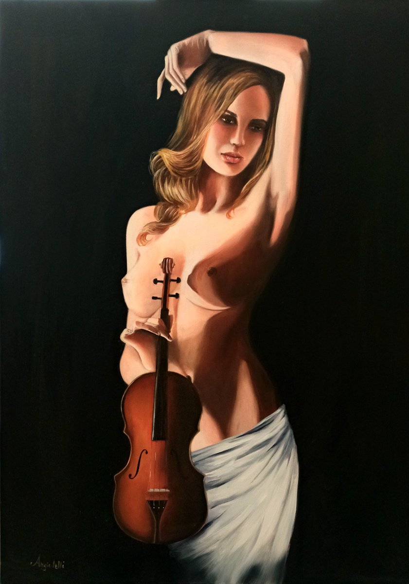 Nude Woman Playing The Violin now cumshot