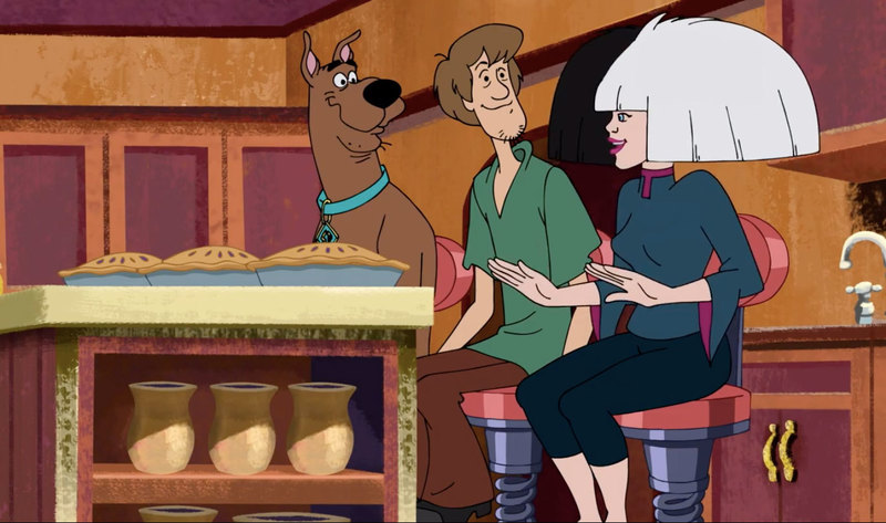 Sia Scooby Doo cake scene